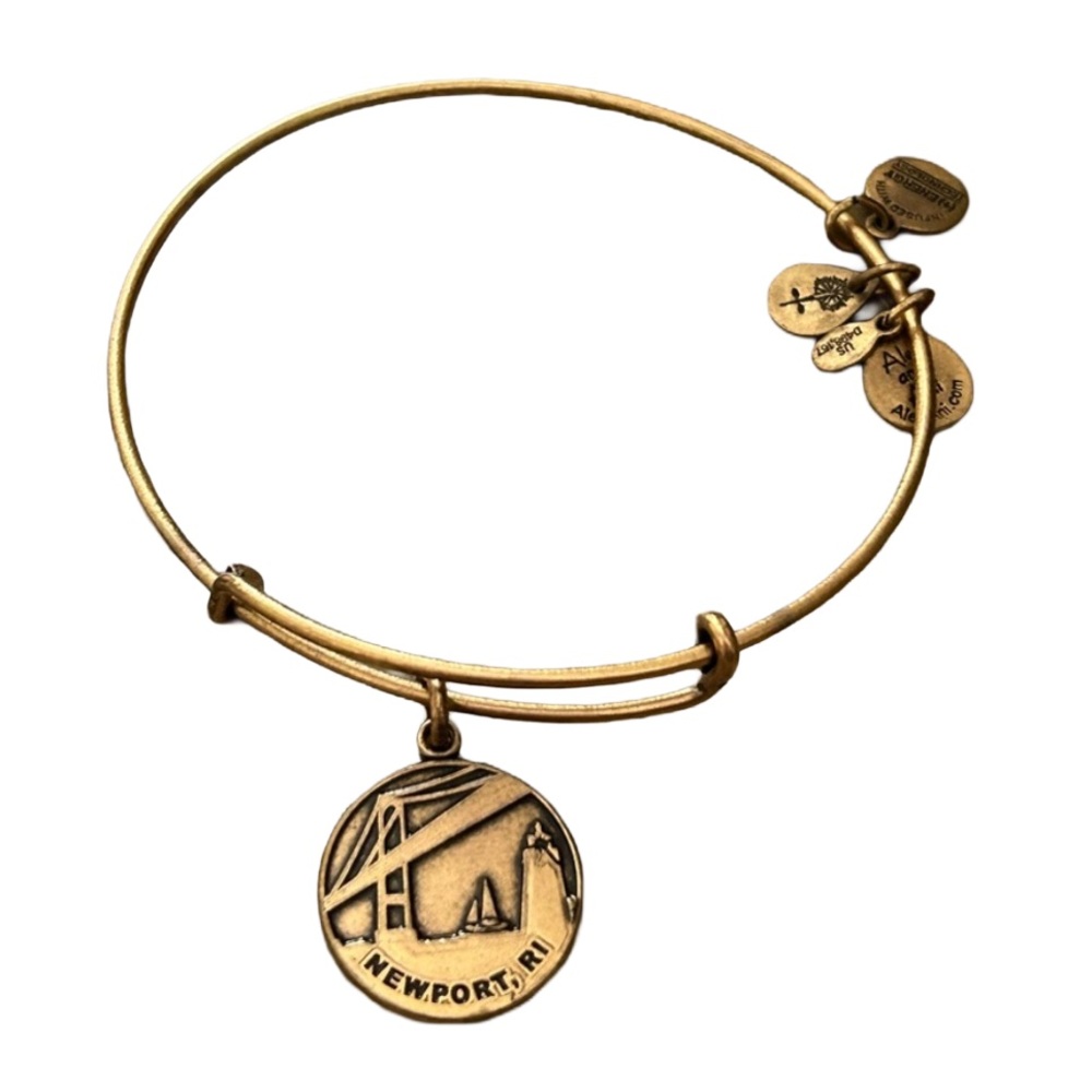 Alex and Ani gold tone Newport bracelet with Charm 2013 Bangle Beach Summer